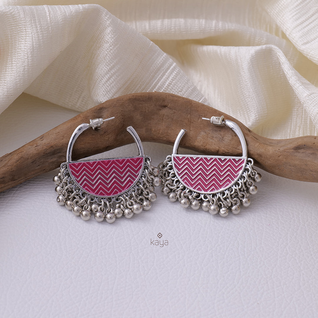 Silver Plated Enamel Beads Earrings - PT100728