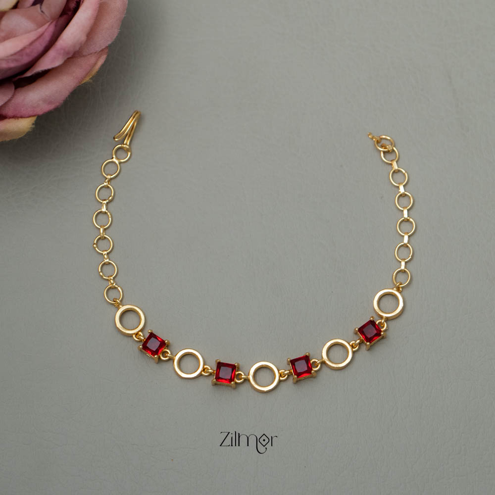 AG101803 - Gold Toned AD Stone Bracelet