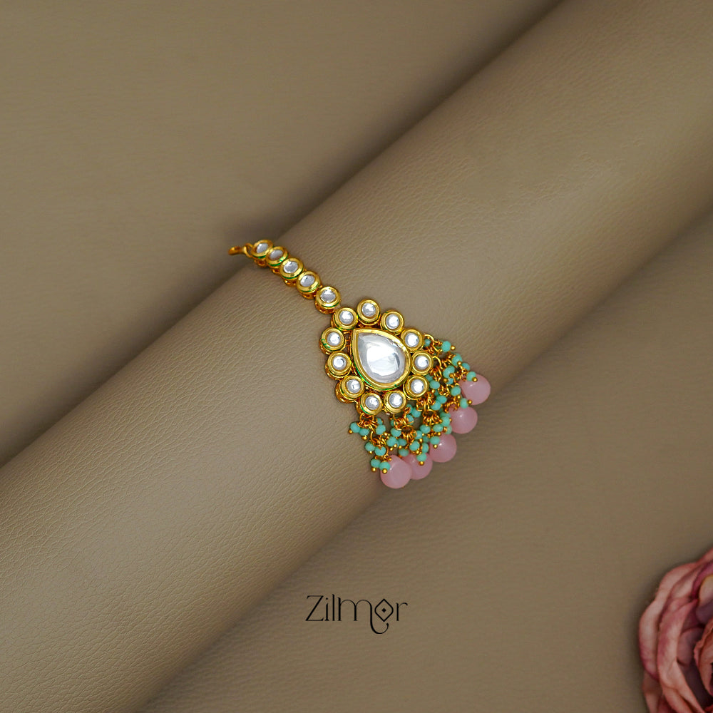 FS1011234 - Kundan & Beaded Maang Tikka