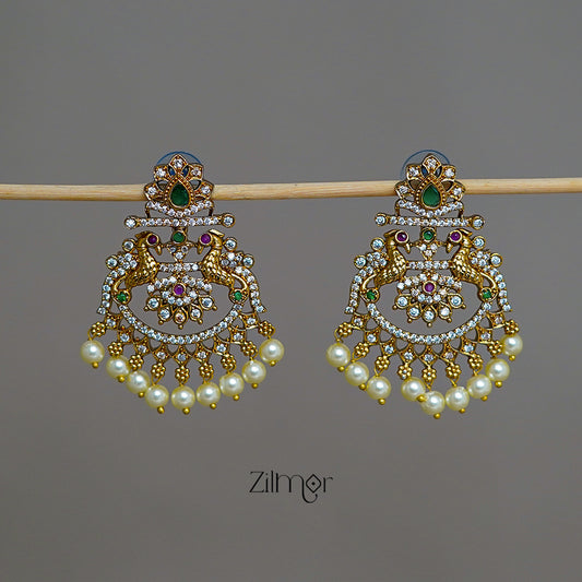 SC1011273 -  Ad stone with Pearl Drop Earrings