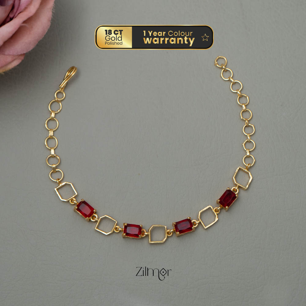 AG101802 - Gold Toned AD Stone Bracelet