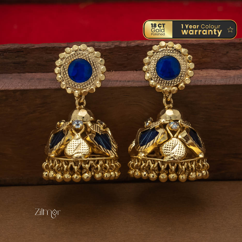 PP100955 - Gold tone Palakka Jumkha  Earrings