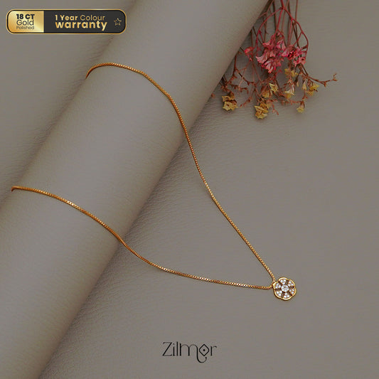 PP1011296 -  Gold Tone AD Stone Pendant Simple Necklace