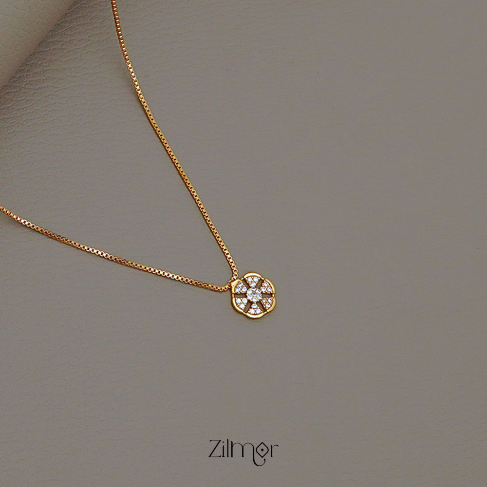 PP1011296 -  Gold Tone AD Stone Pendant Simple Necklace