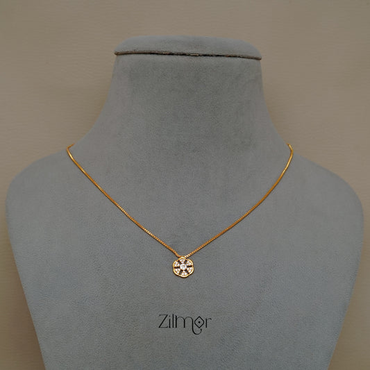 PP1011296 -  Gold Tone AD Stone Pendant Simple Necklace