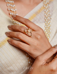 AS1011856 - Contemporary Pearl Adjustable Ring 3-Zilmor