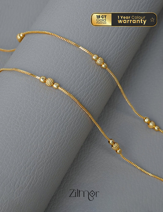 KT1011421 - Gold Toned pair Anklet 1-Zilmor