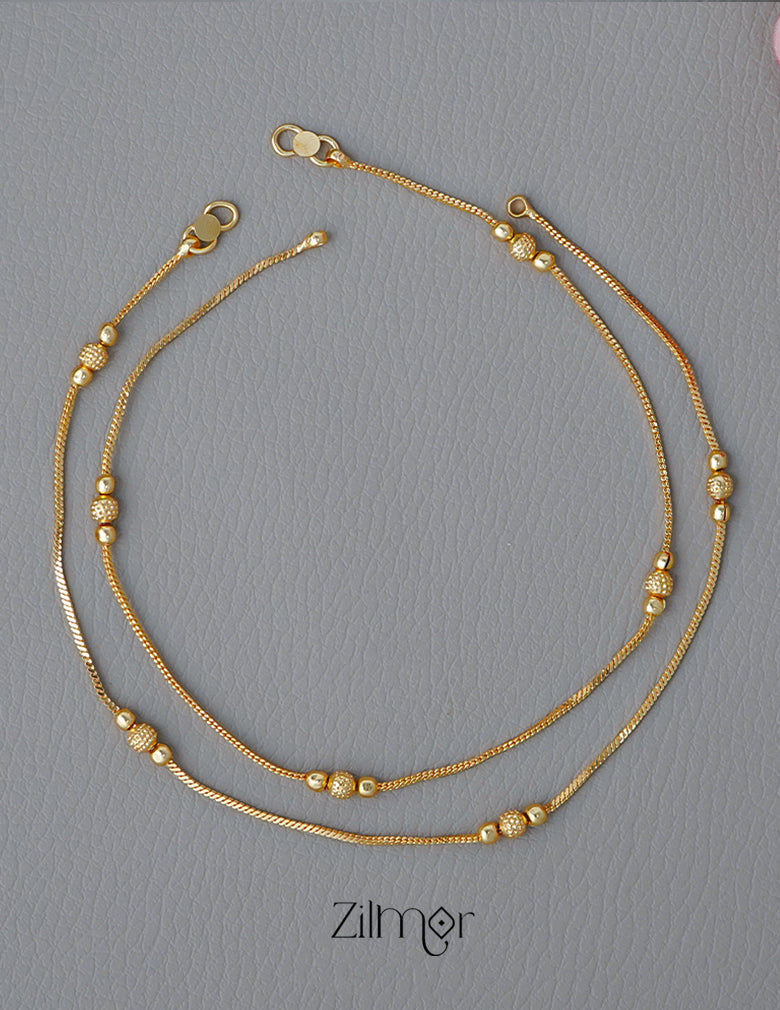 KT1011421 - Gold Toned pair Anklet 3-Zilmor