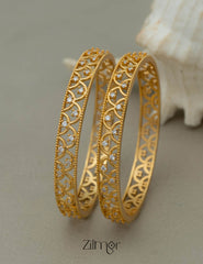 SG100983 - Gold Plated stone bangle (pair) 1-Zilmor