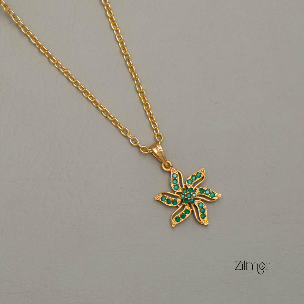 Gold toned Simple chain With Pendant (color option) -PE100628