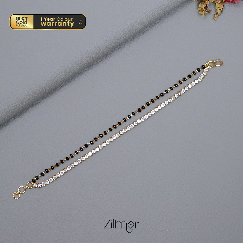 KT1011559 - Gold Toned AD Stone with Mangalsutra  Bracelet