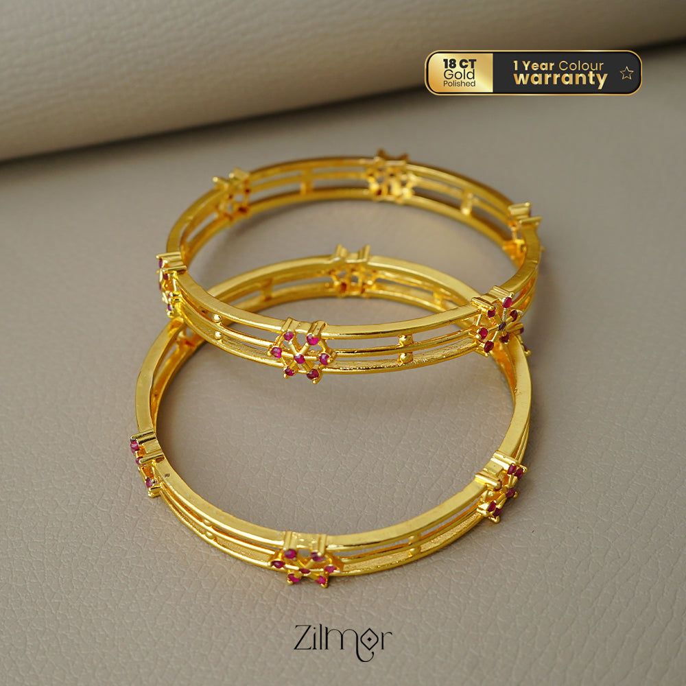 KF101753 - Gold Plated stone bangle (pair)