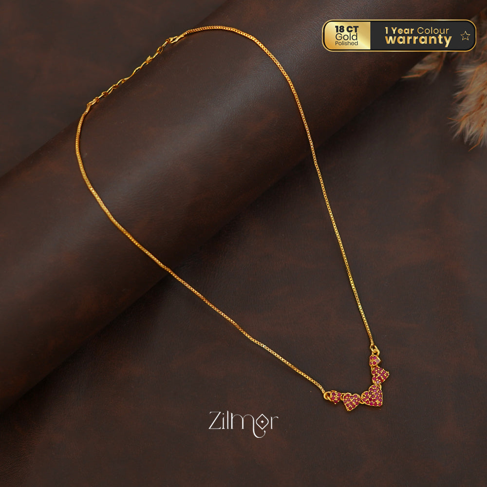 ZK1011413 -  Gold Tone AD Stone  Simple Necklace