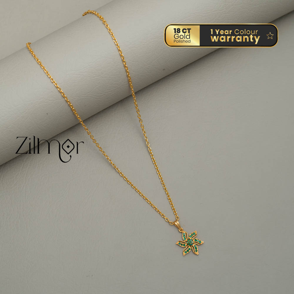 Gold toned Simple chain With Pendant (color option) -PE100628