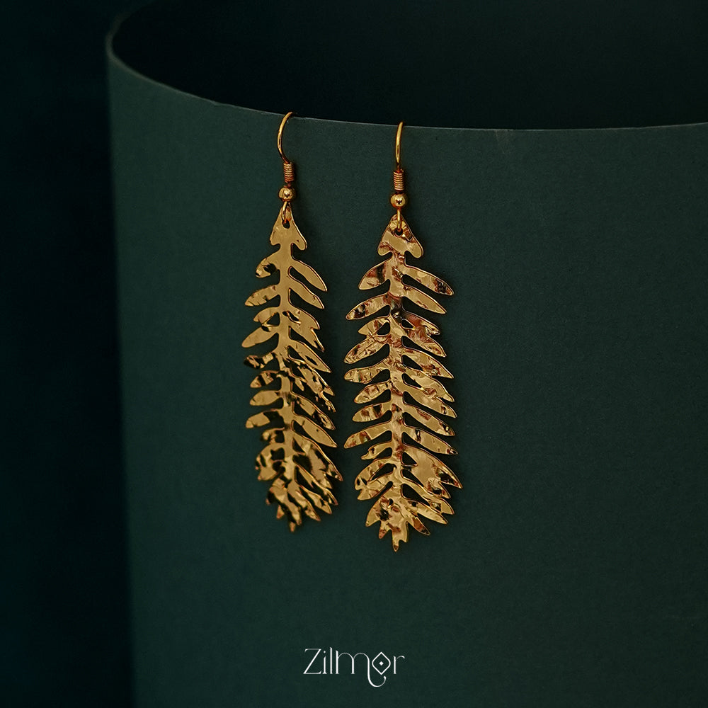 ZJ1011346 - Golden Leaf Earrings