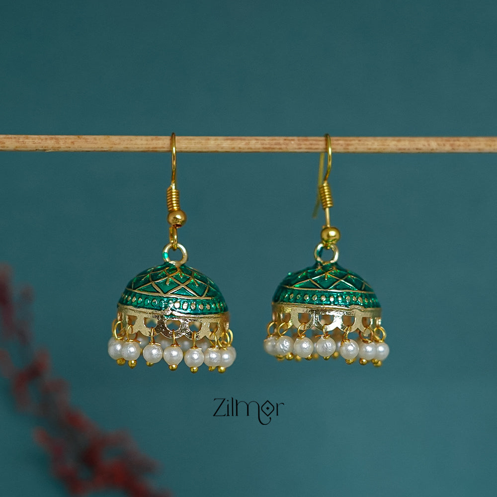 ZI1011283 - Meenakari Jhumka Earrings