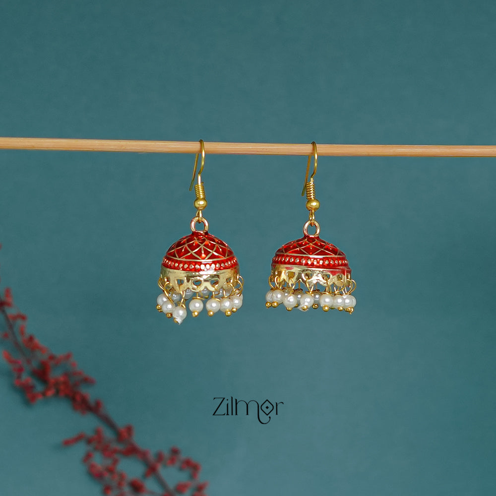 ZI1011283 - Meenakari Jhumka Earrings