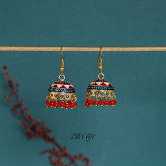 ZI1011284 - Meenakari Jhumka Earrings 4-Zilmor