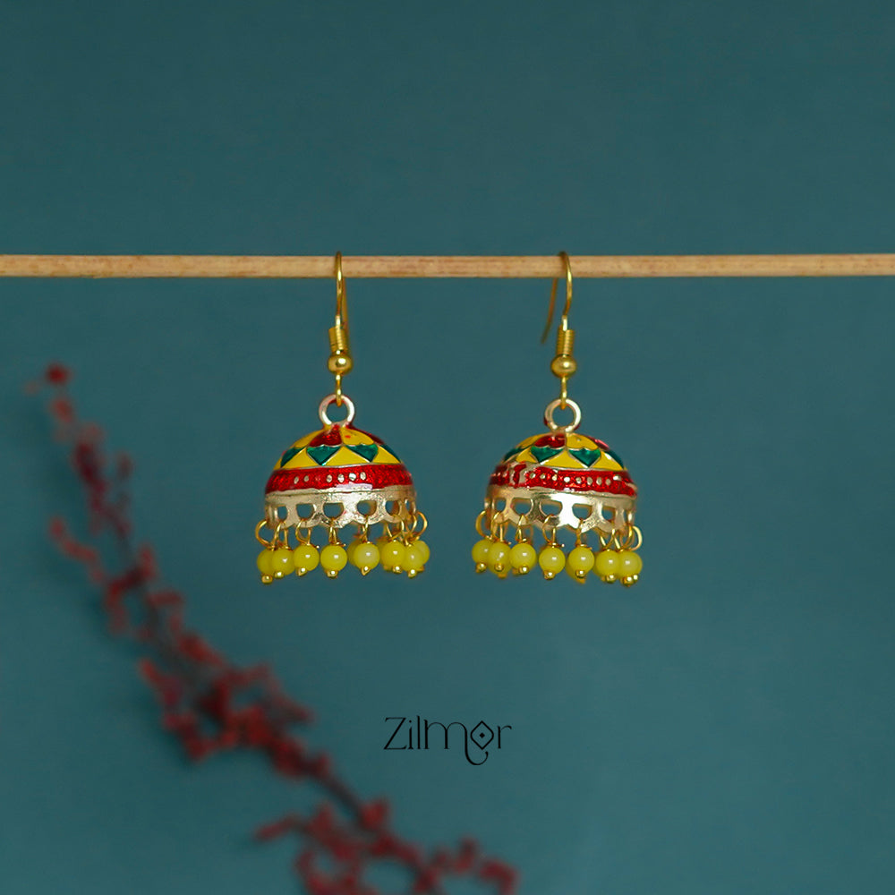 ZI1011284 - Meenakari Jhumka Earrings