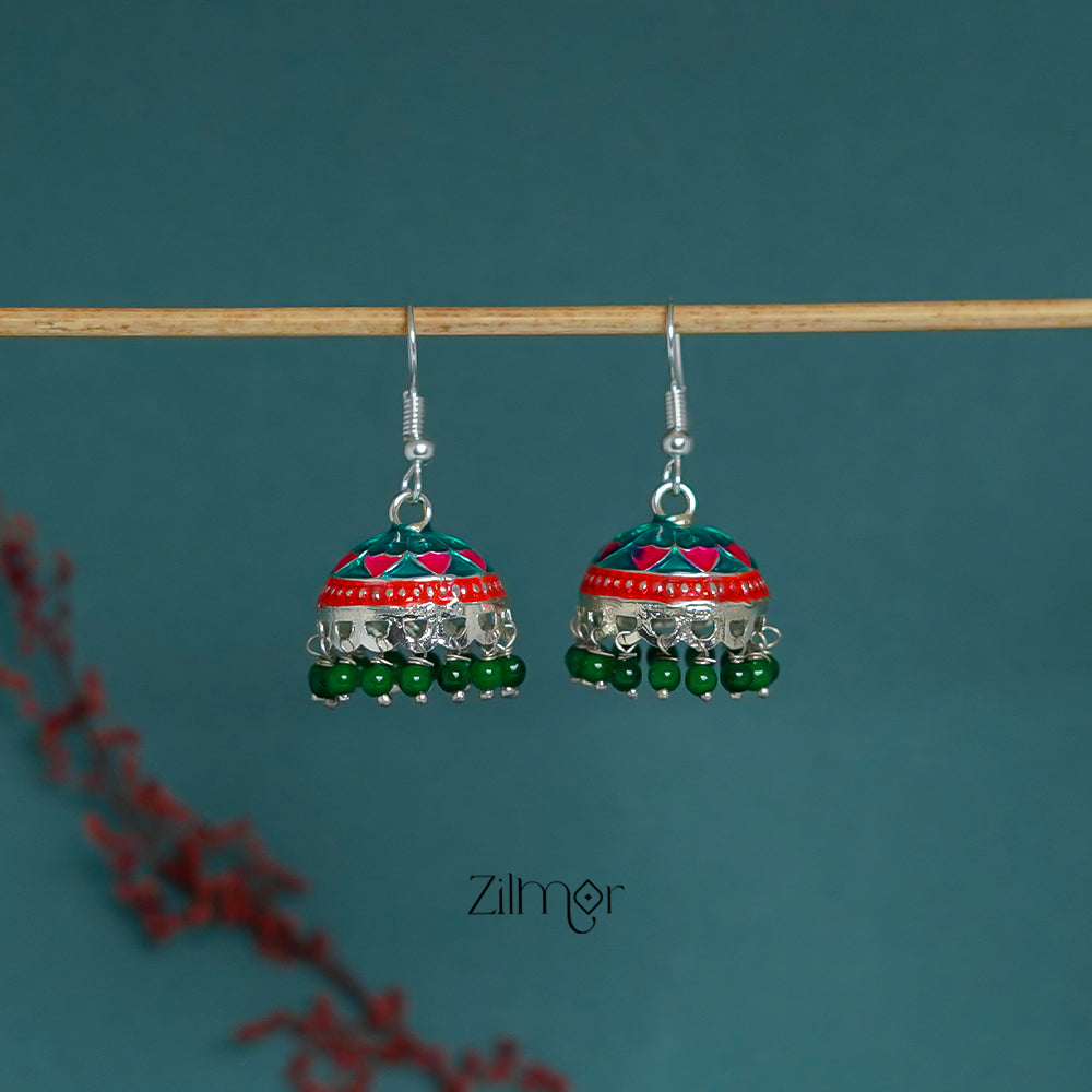 ZI1011284 - Meenakari Jhumka Earrings 2-Zilmor