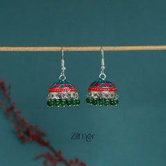 ZI1011284 - Meenakari Jhumka Earrings 2-Zilmor