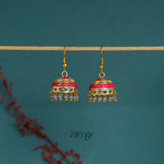 ZI1011284 - Meenakari Jhumka Earrings 1-Zilmor