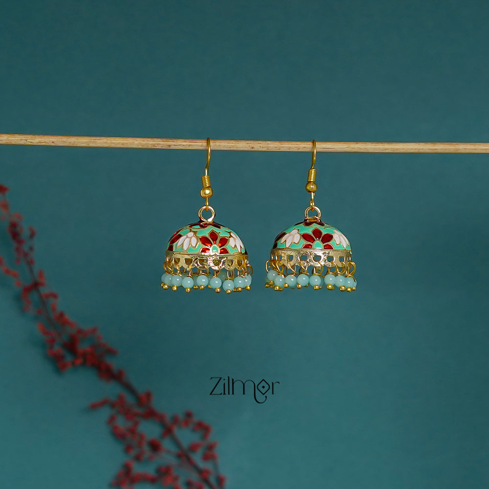 ZI1011292- Meenakari Jumkha Hoop Earrings