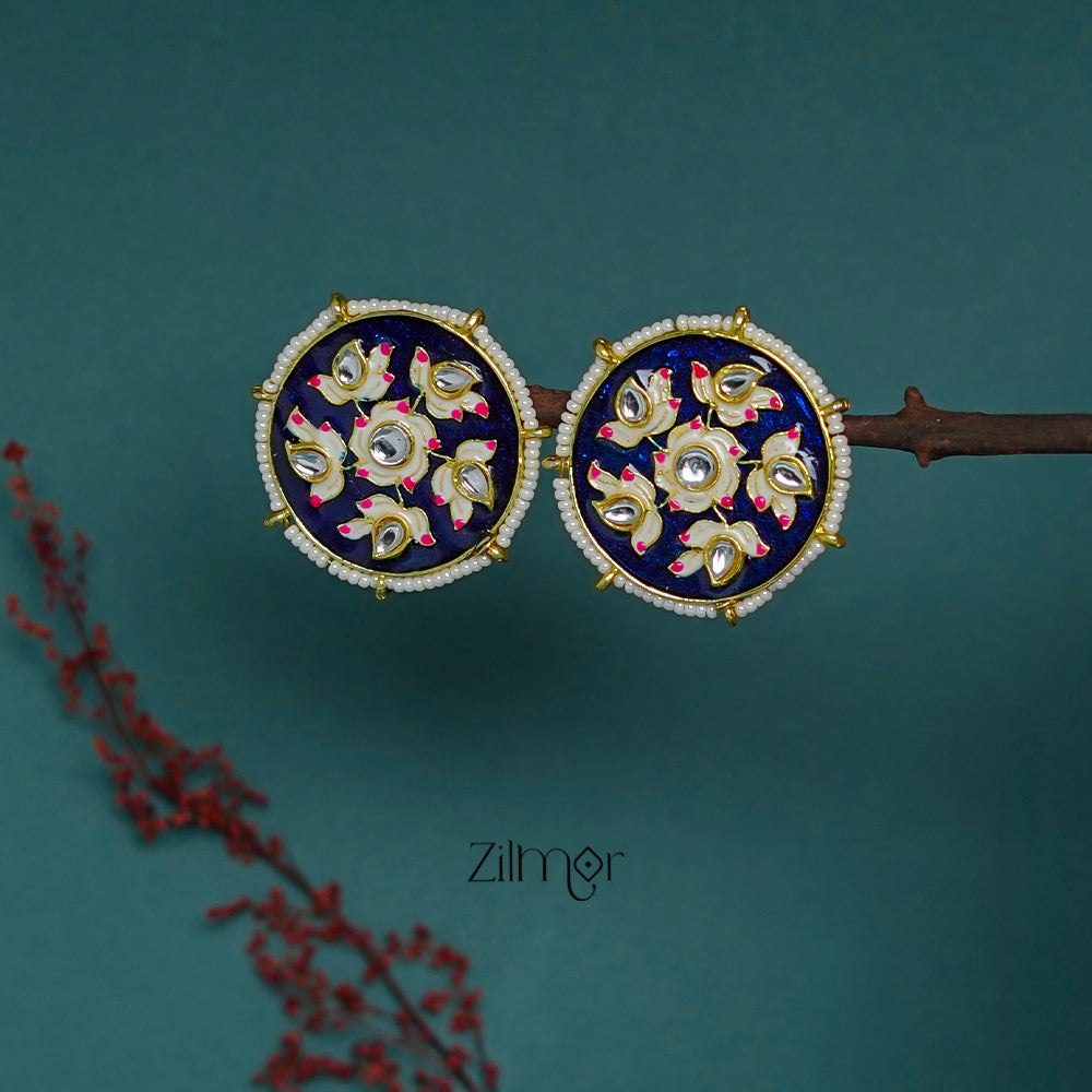 ZI1011286 - Meenakari Pearl Beaded Studs Earrings