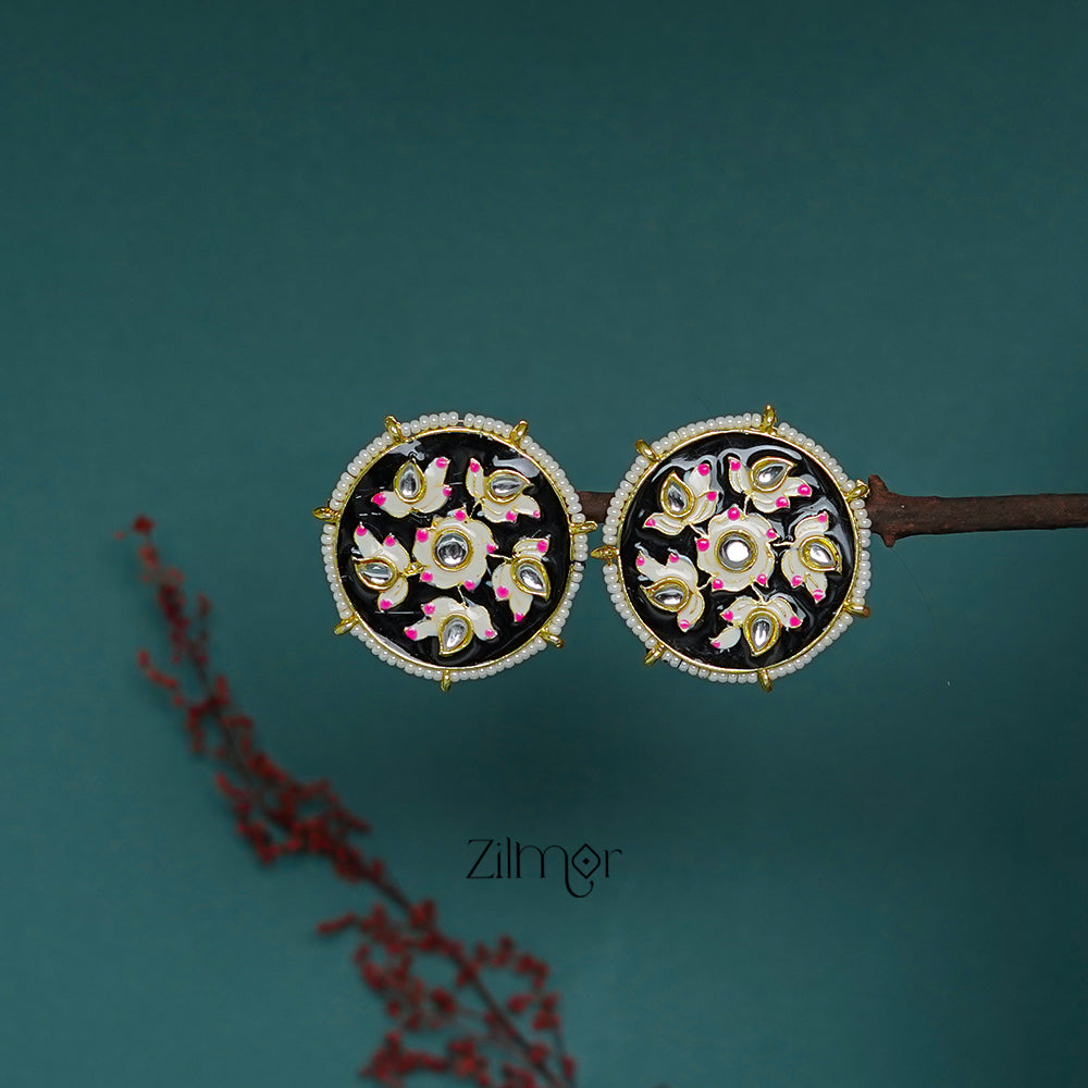 ZI1011286 - Meenakari Pearl Beaded Studs Earrings