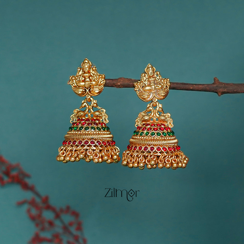 NV1011347 - Traditional Lakshmi Jumkha Earrings