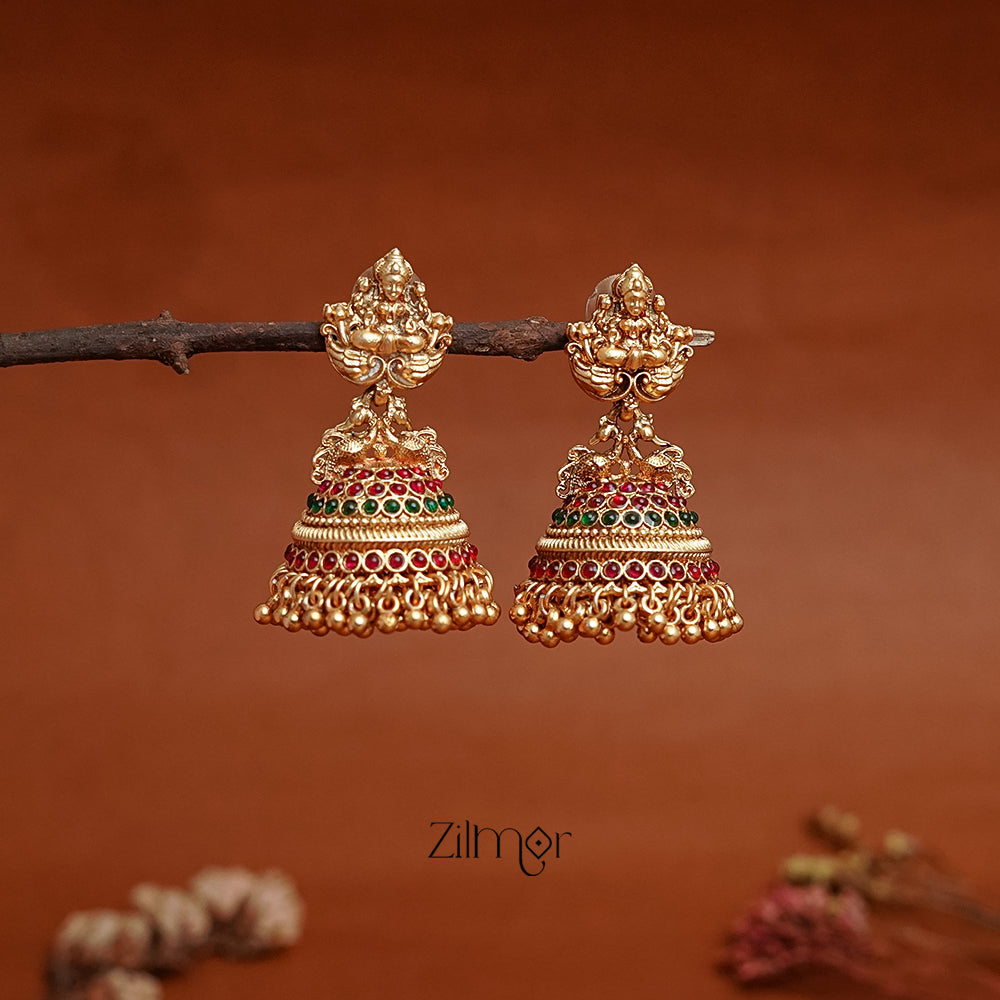 NV1011347 - Traditional Lakshmi Jumkha Earrings