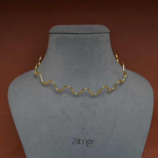 AS1011331 - Zig Zag Collar Choker Necklace