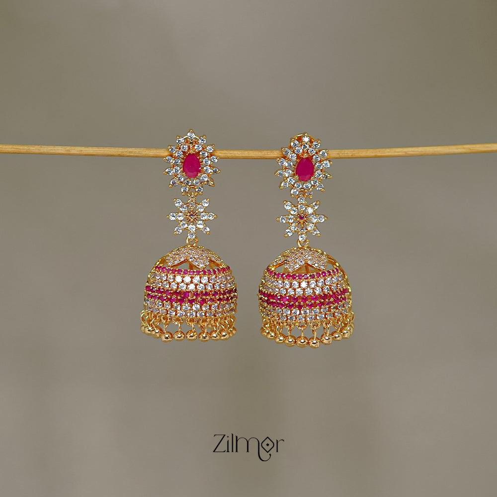 SN1011363 -Ad Stone Jumkha Earrings