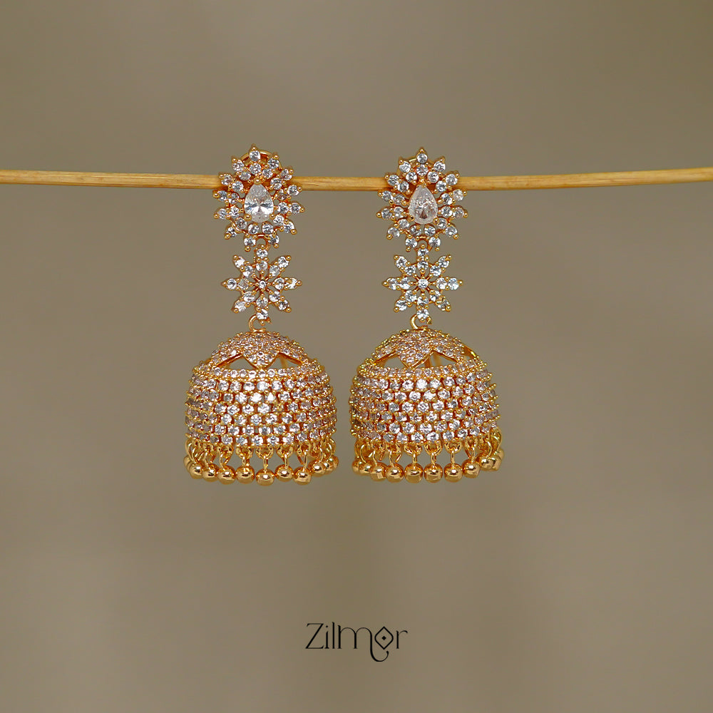 SN1011363 -Ad Stone Jumkha Earrings