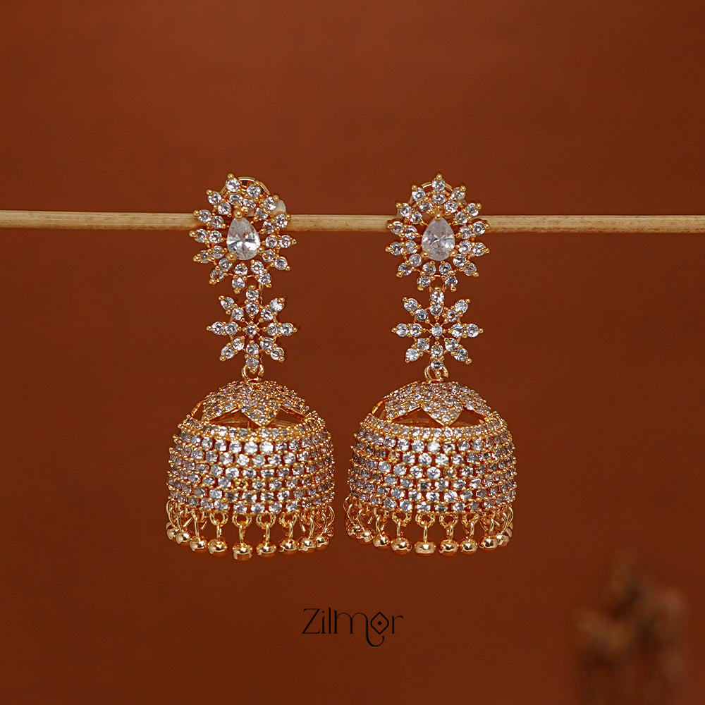 SN1011363 -Ad Stone Jumkha Earrings