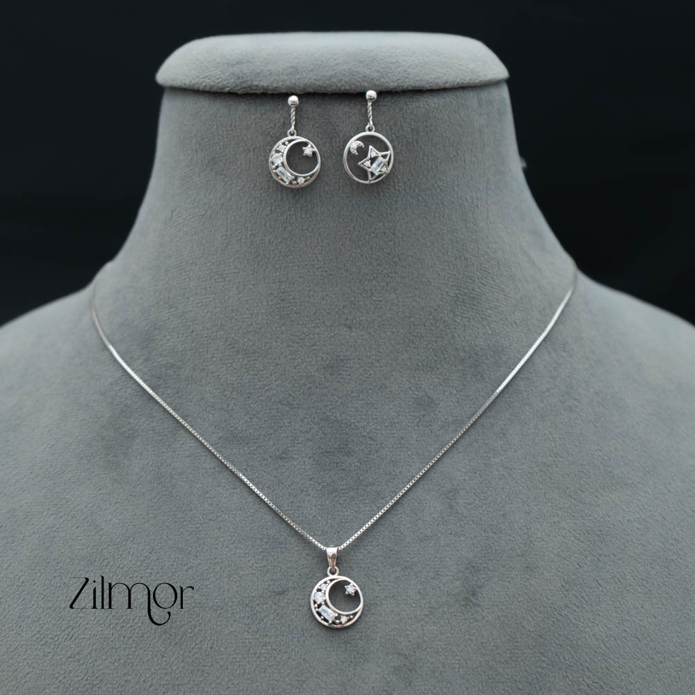 ZM101418 - 925 Silver Necklace Earring Set