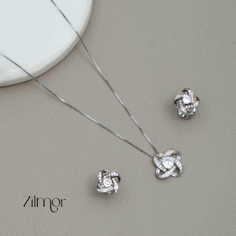ZM101405 - 925 Silver Necklace Earring Set