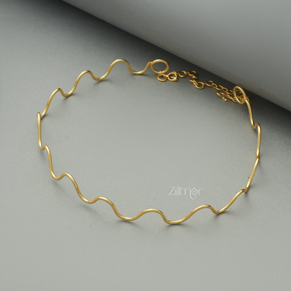 AS1011331 - Zig Zag Collar Choker Necklace