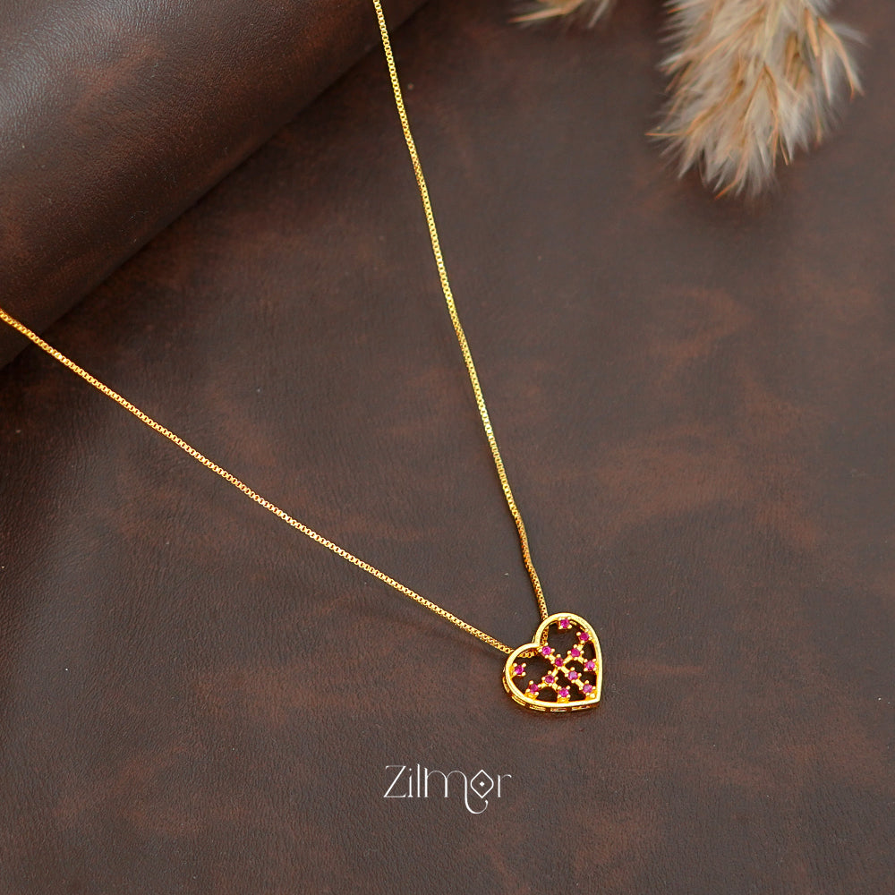 ZK1011407 -  Gold Tone AD Stone Pendant Simple Necklace