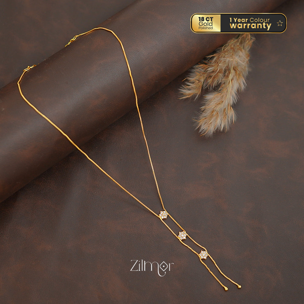 ZK1011405 -  Gold Tone AD Stone  Simple Necklace