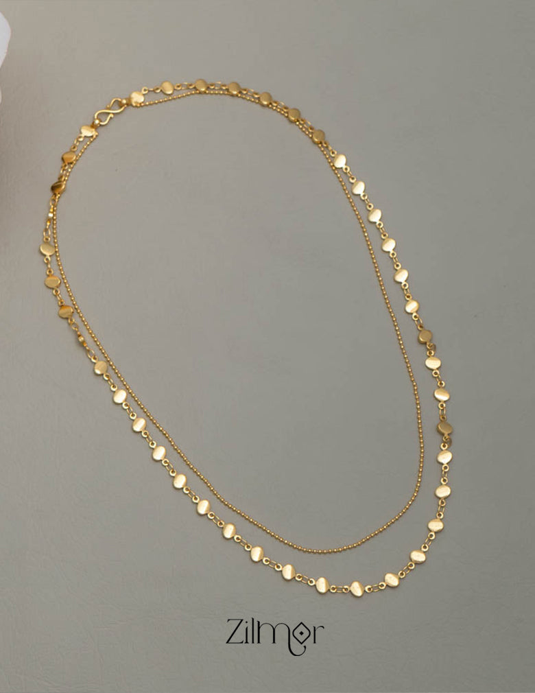 KY101536 - Anti Tarnish Dot Layered chain Necklace 3-Zilmor