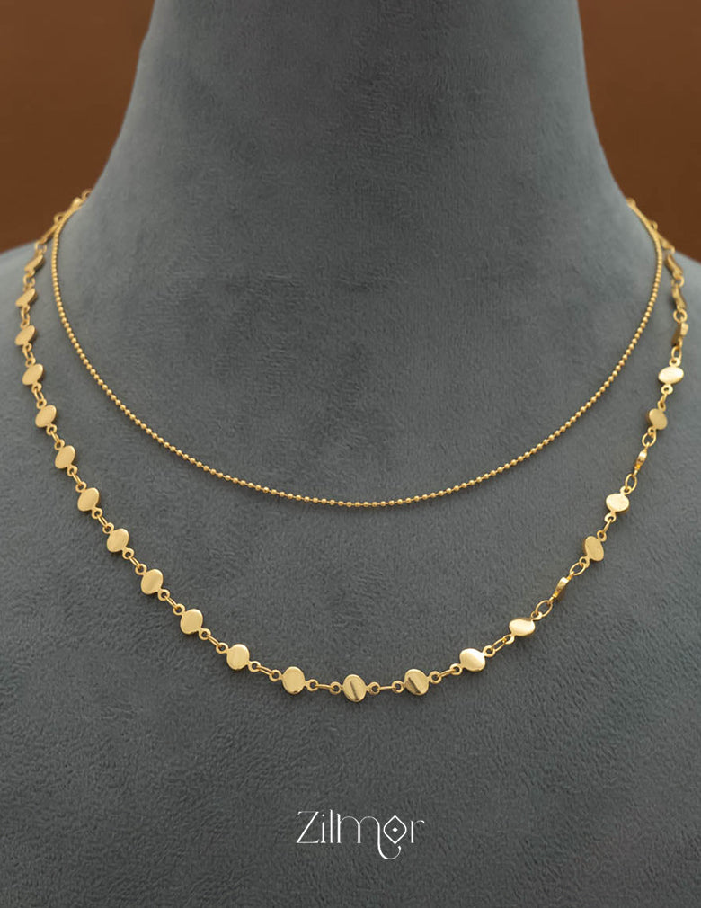 KY101536 - Anti Tarnish Dot Layered chain Necklace 4-Zilmor