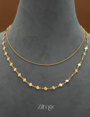KY101536 - Anti Tarnish Dot Layered chain Necklace 4-Zilmor