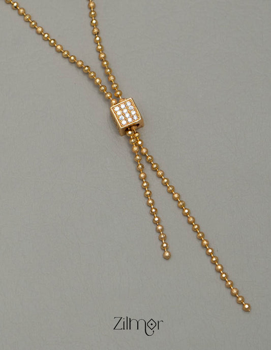 KY101903 - Gold Plated AD Stone Pendant Necklace