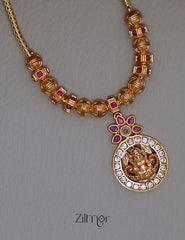 SN101793- AD Stone Pendant Antique Necklace Earrings Set 4-Zilmor