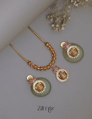 SN101793- AD Stone Pendant Antique Necklace Earrings Set 3-Zilmor