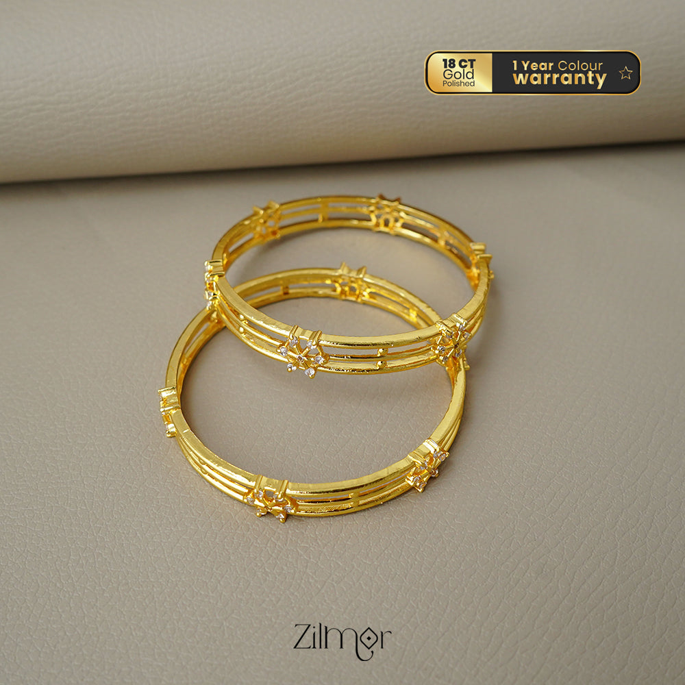 KF101753 - Gold Plated stone bangle (pair)