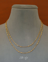 KT1011704- Anti Tarnish Gold Plated Double layer Ball Chain Necklace 2-Zilmor
