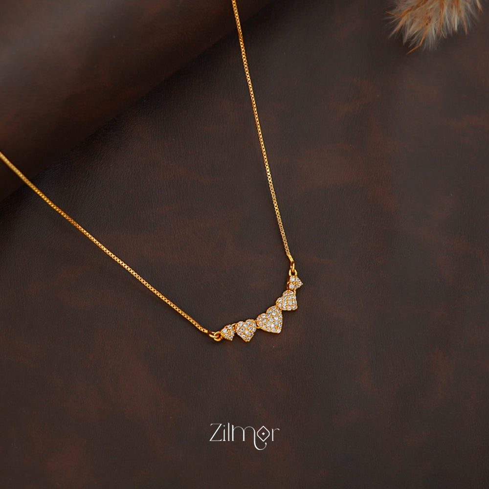 ZK1011413 -  Gold Tone AD Stone  Simple Necklace