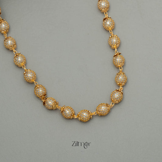 PE101913 - Pearl Stone Simple Necklace